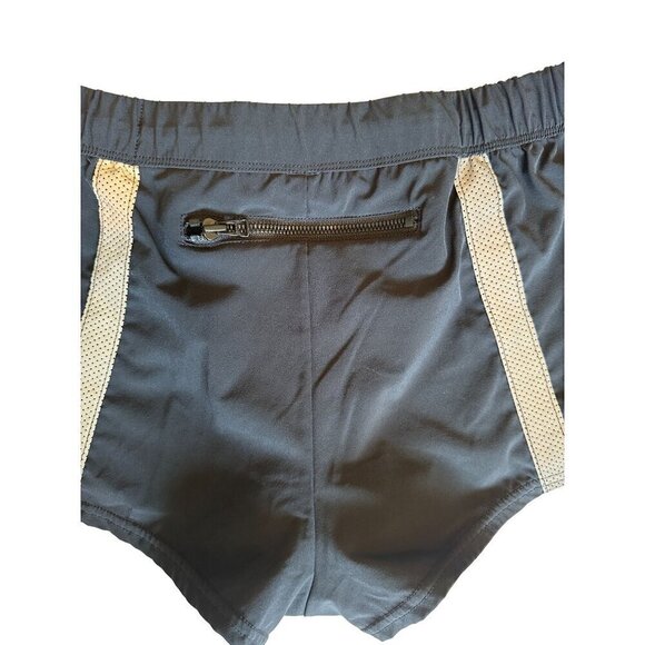 Free People Movement Women's Shorts Sz M Black Athletic Gray Reflective Stripes - Picture 8 of 10